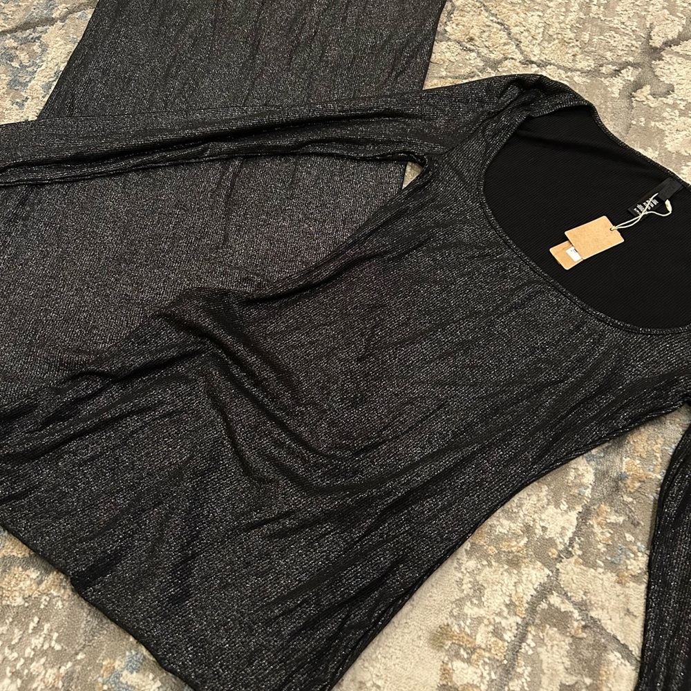 Skims Soft Lounge Shimmer Long Sleeve Dress